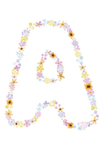 Floral Alphabet Print - A