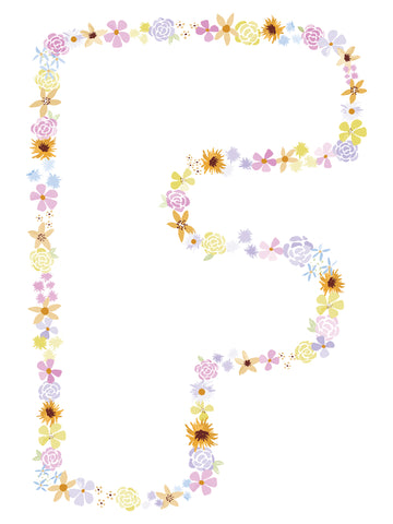 Floral Alphabet Print - F