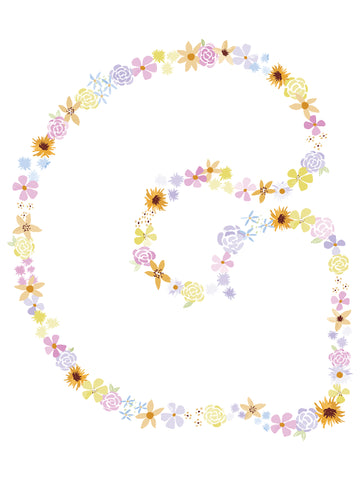 Floral Alphabet Print - G