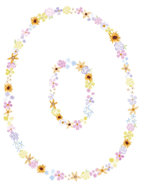 Floral Alphabet Print - O