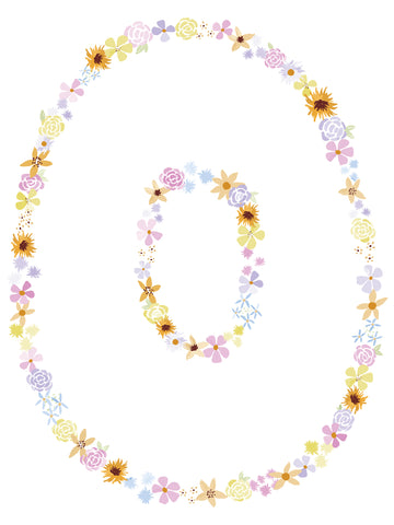 Floral Alphabet Print - O