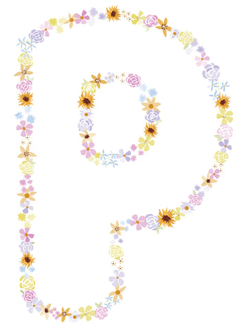 Floral Alphabet Print - P