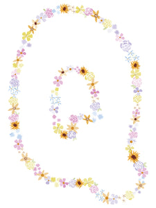 Floral Alphabet Print - Q