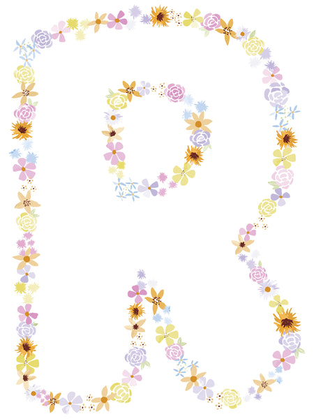 Floral Alphabet Print - R