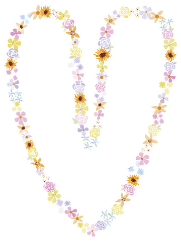 Floral Alphabet Print - V