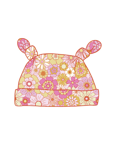 PRE-ORDER Retro Floral Bear Hat