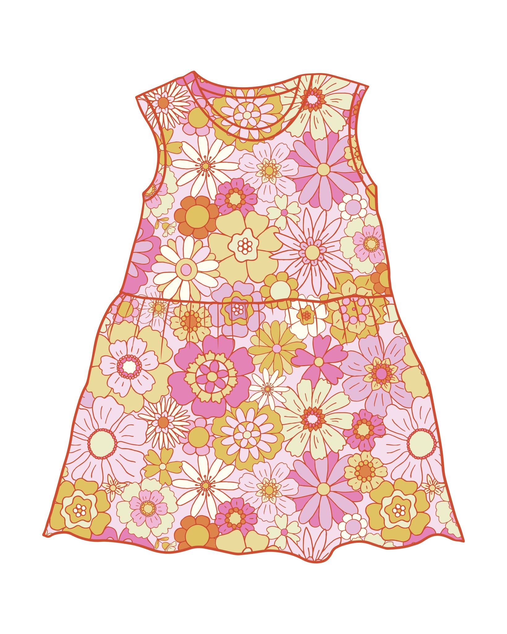 PRE-ORDER Retro Floral Dress