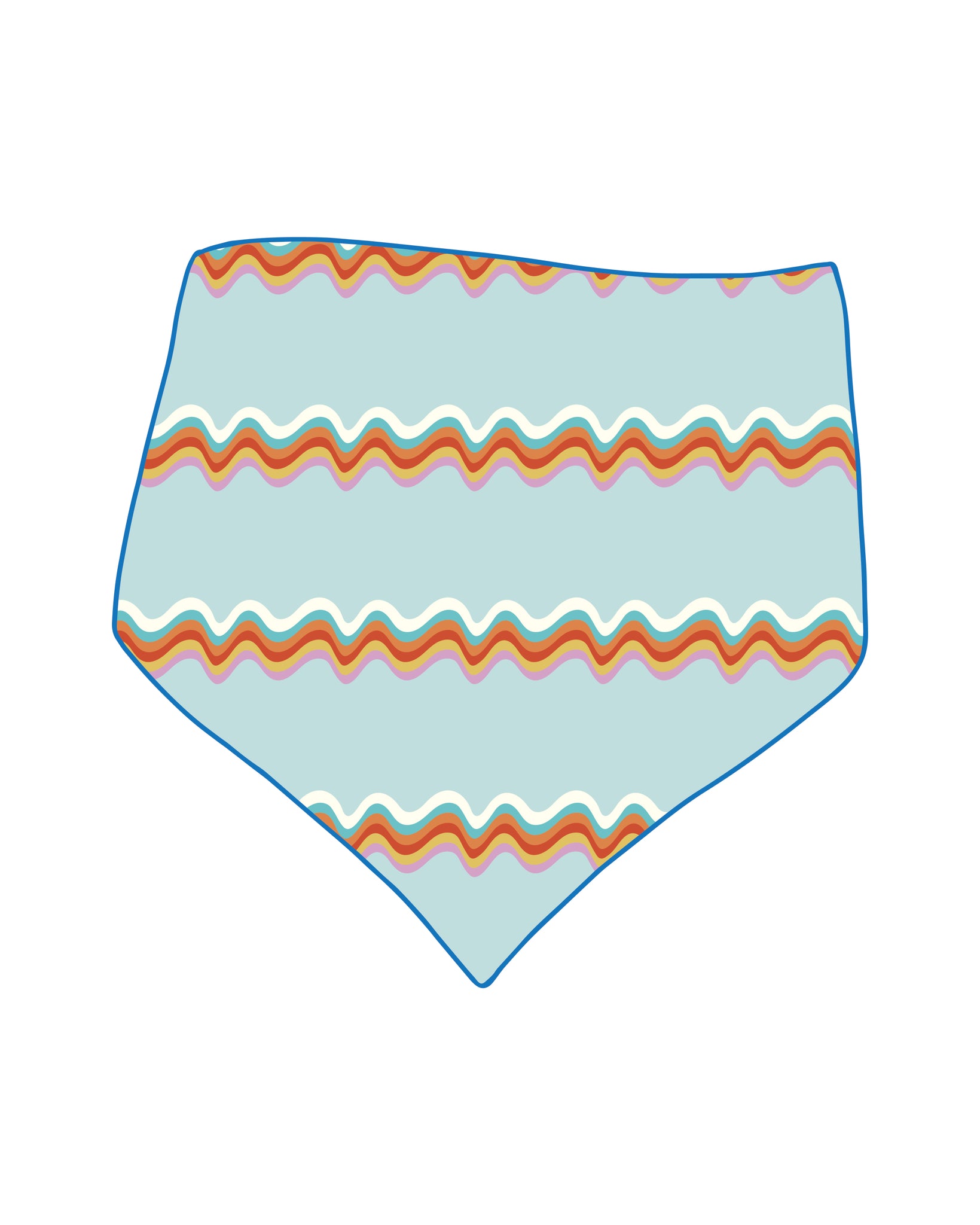 PRE-ORDER Retro Rainbow Blue Bandana Bib