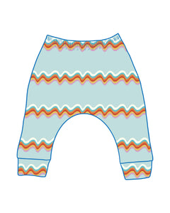 PRE-ORDER Retro Rainbow Blue Harem Leggings