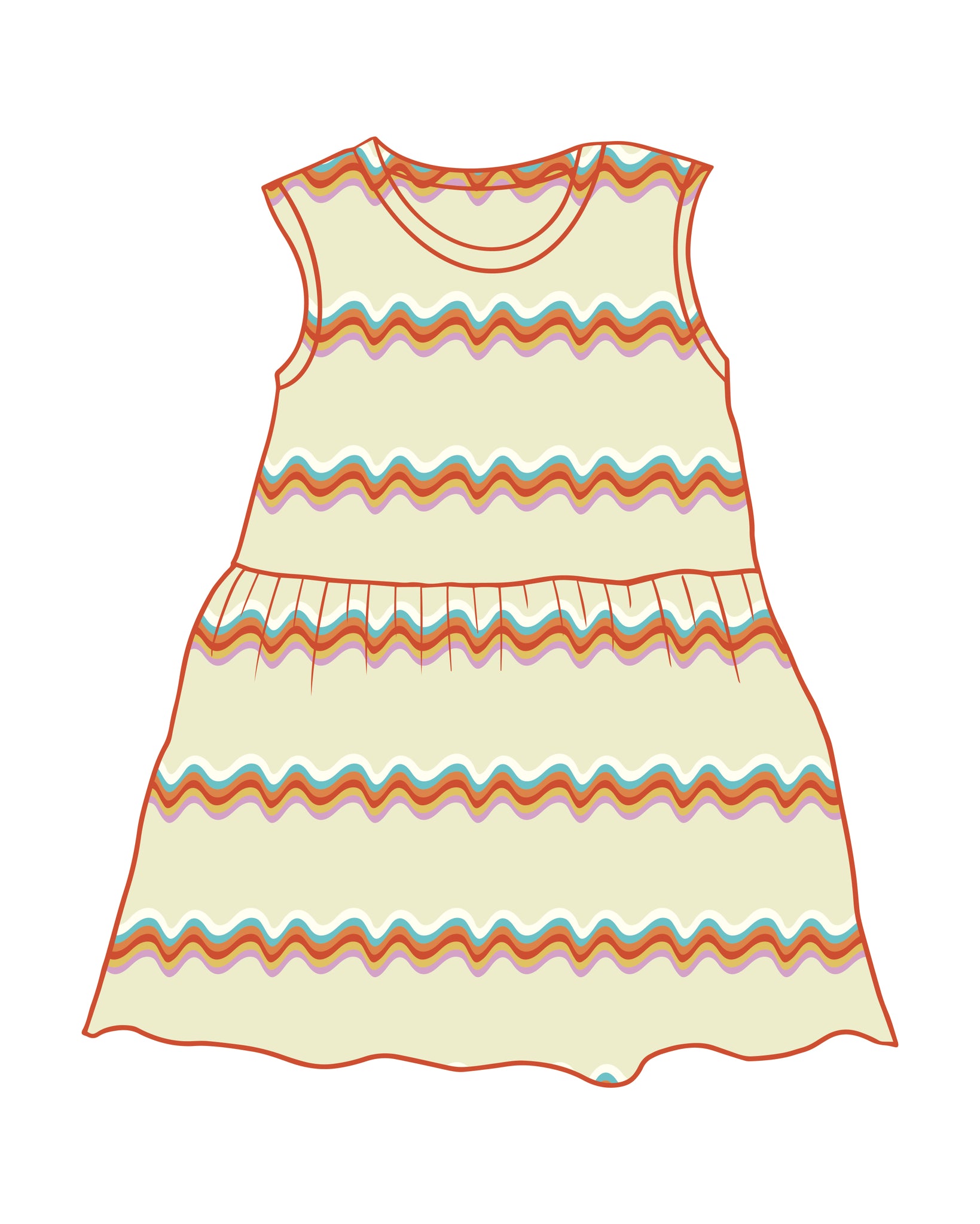 PRE-ORDER Retro Rainbow Dress