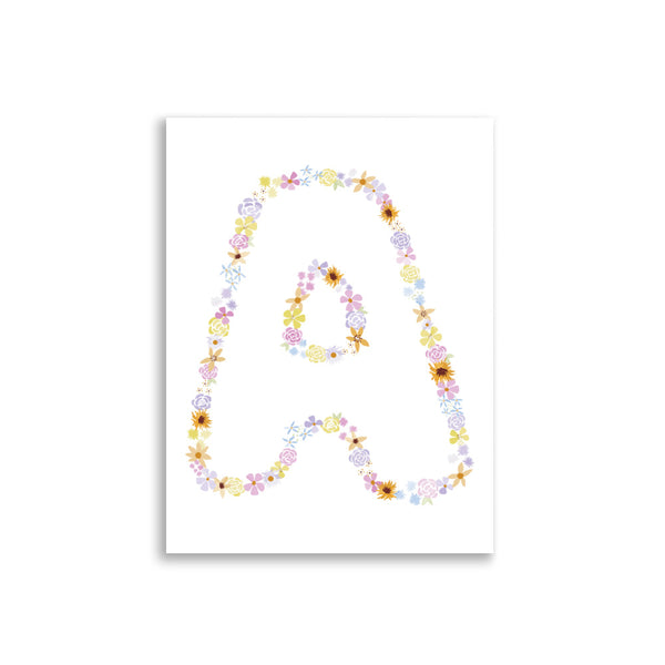 Floral Alphabet Print - A