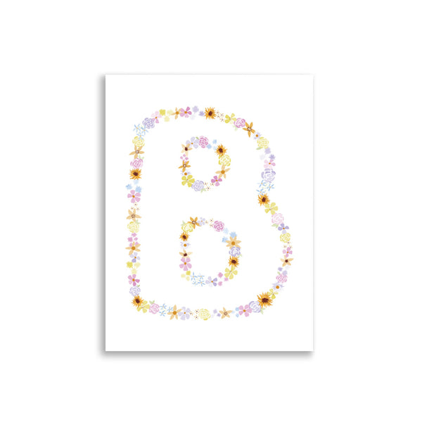 Floral Alphabet Print - B