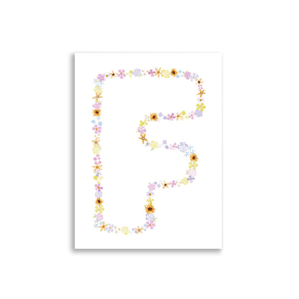 Floral Alphabet Print - F