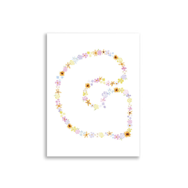 Floral Alphabet Print - G