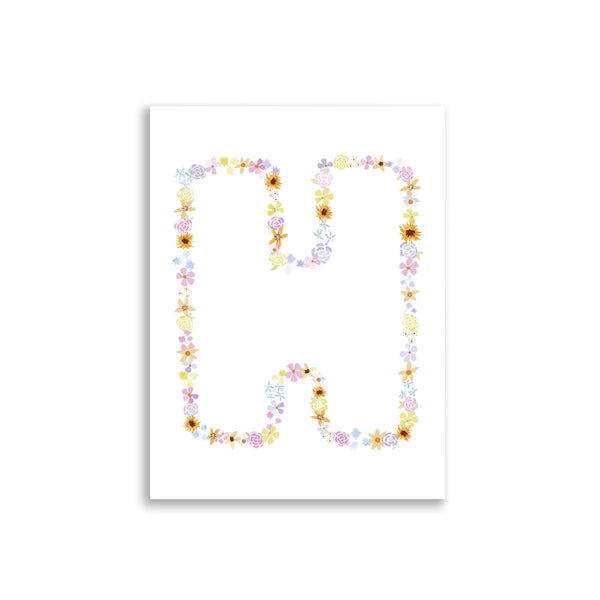Floral Alphabet Print - H
