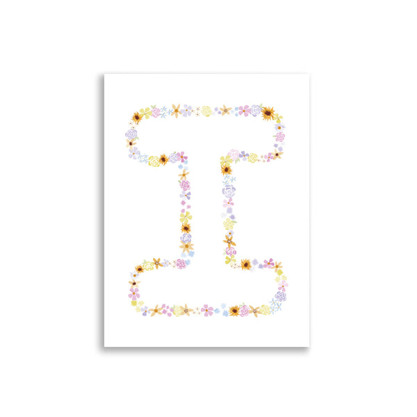 Floral Alphabet Print - I