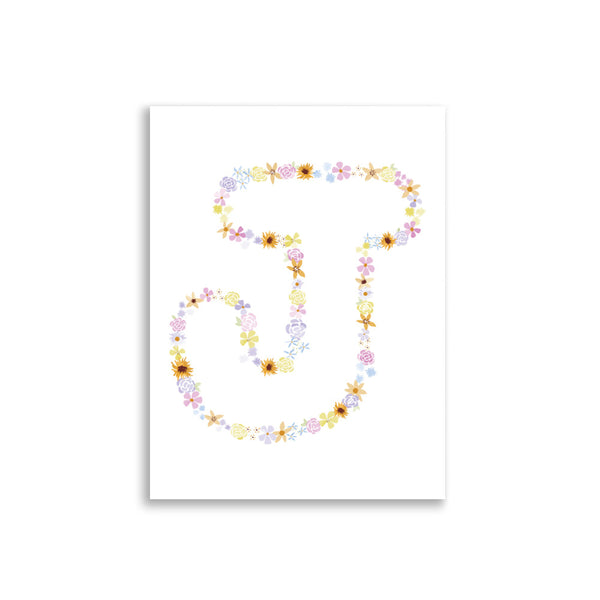 Floral Alphabet Print - J