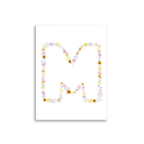 Floral Alphabet Print - M